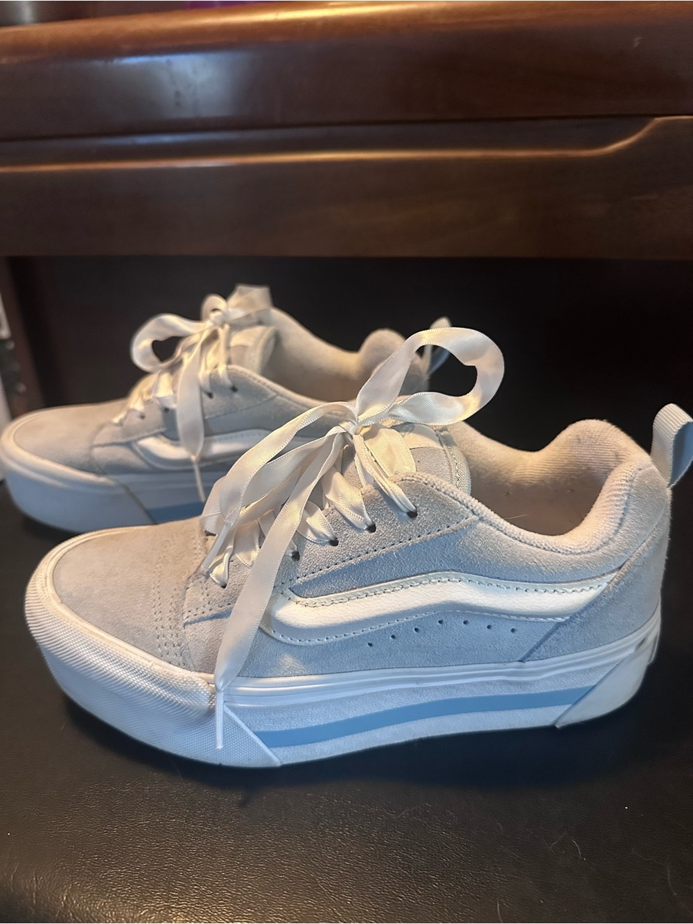Vans Light Blue Platform shoes 7